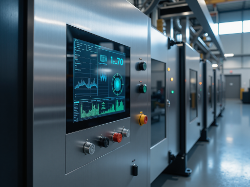 工业电子设备产品设计,现代化控制面板,LED指示灯,专业实验室环境